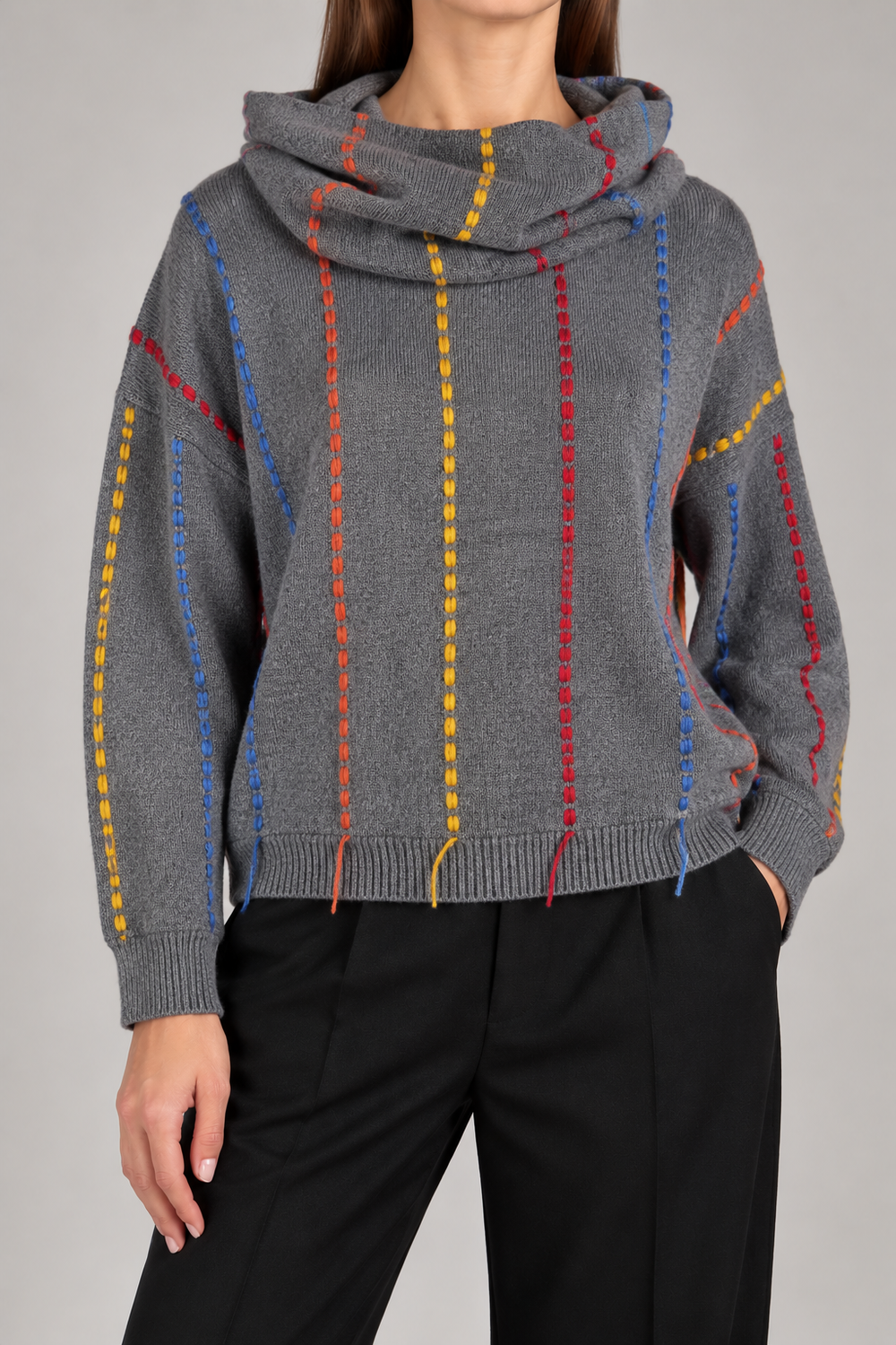 United Colors of Benetton – Pulover vintage din 100% lână cu guler detașabil
