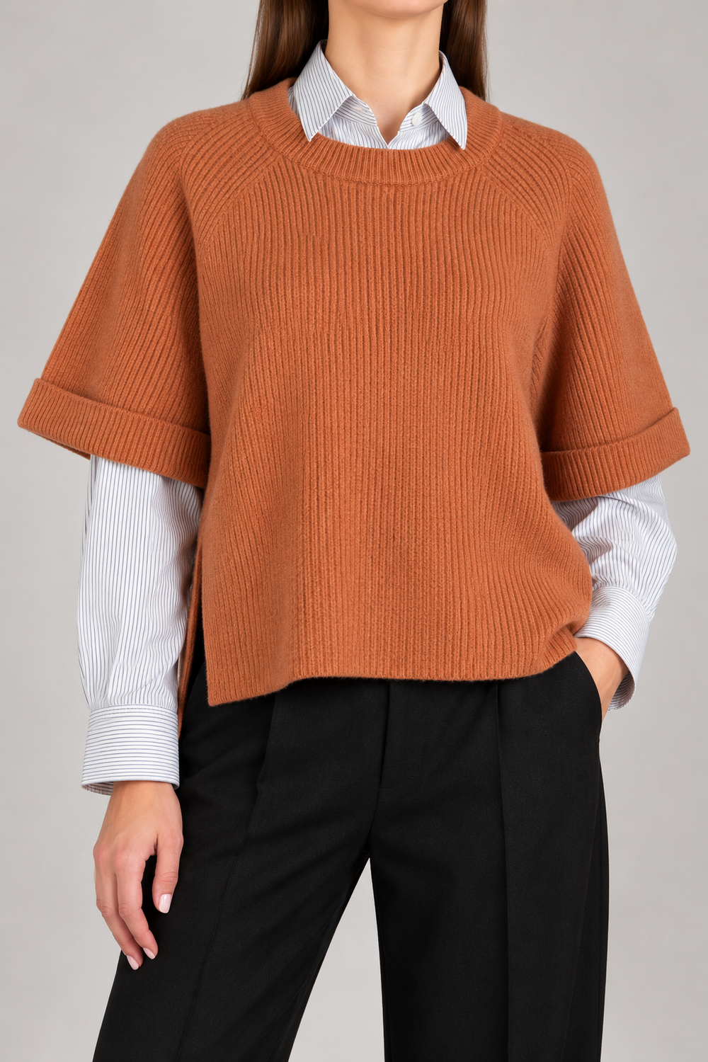 COS – Pulover oversized din 100% lână cu deschideri laterale