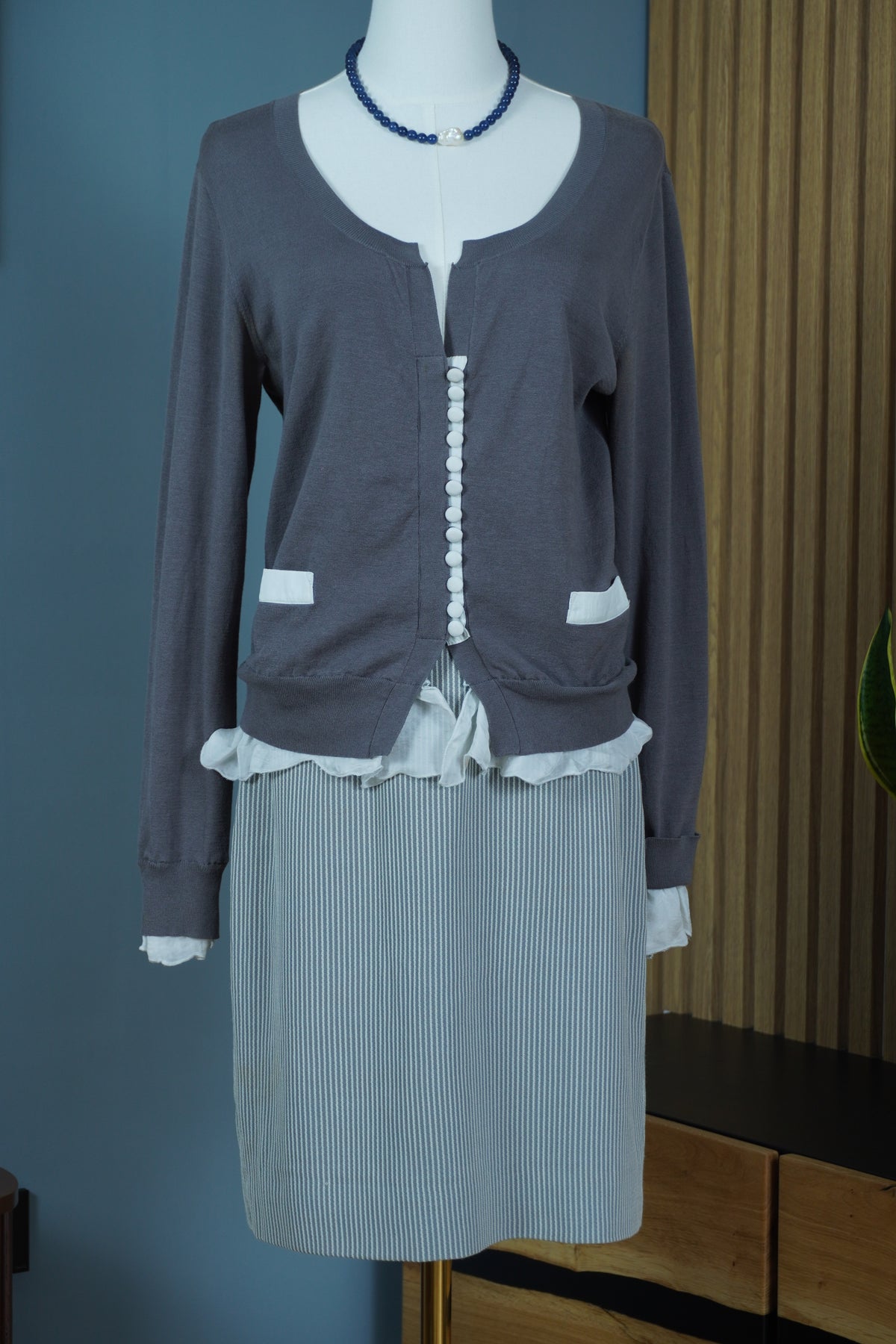 MANI by Giorgio Armani – Fustă vintage din lână virgină și bumbac