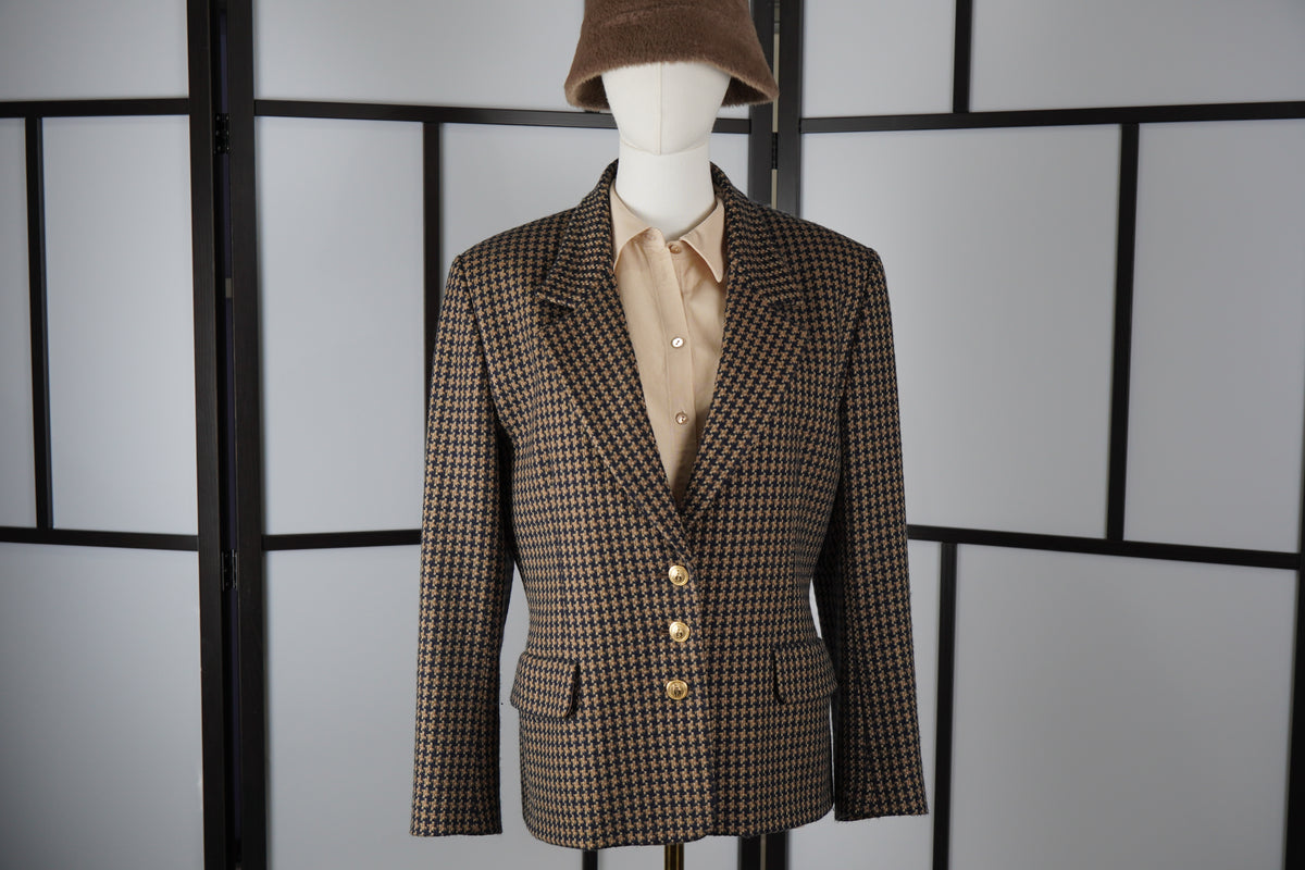 Oliver by Valentino — Vintage Pied-de-Coq Lambswool Blazer