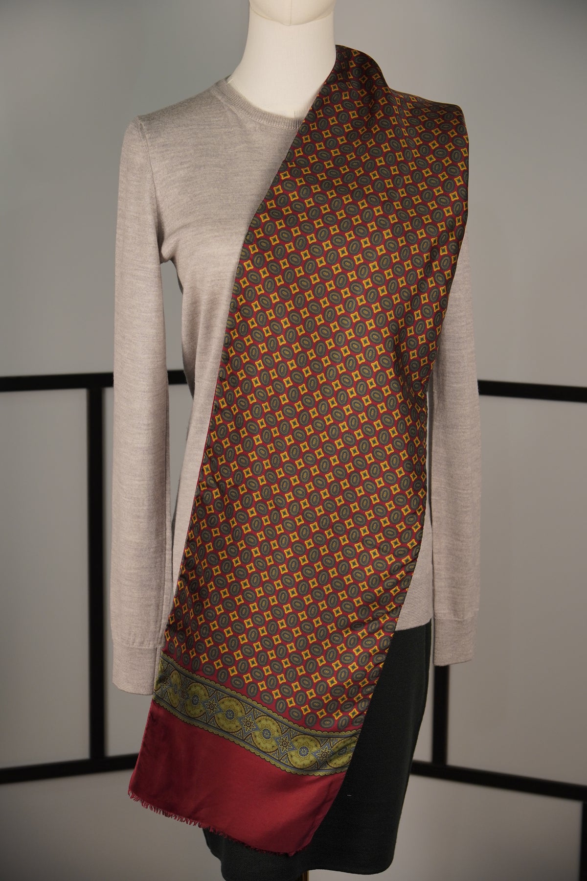 Christian Dior Monsieur — Eșarfă vintage reversibilă din mătase și lână