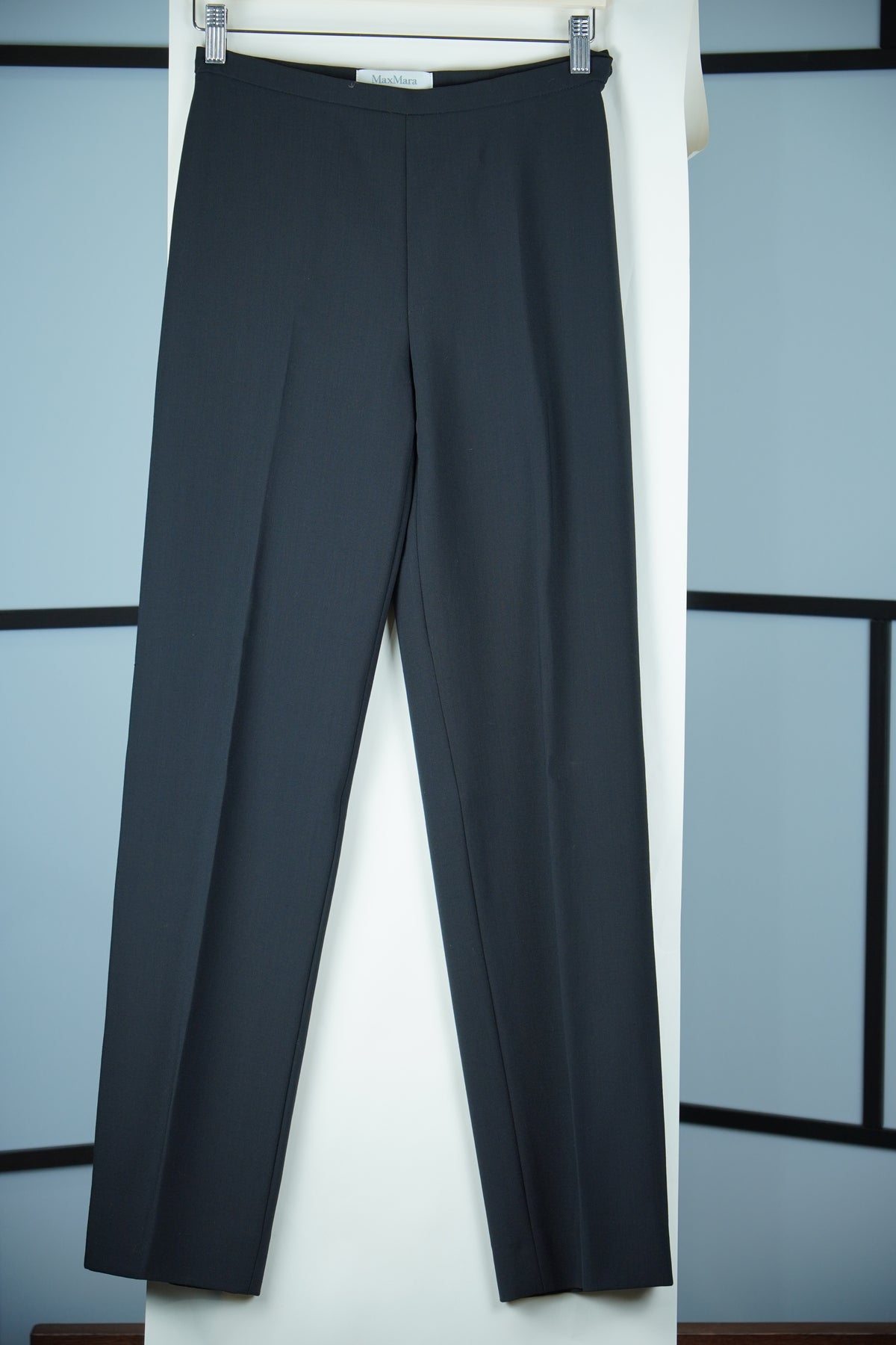 Max Mara – Pantaloni wide-leg din 100% lână virgină