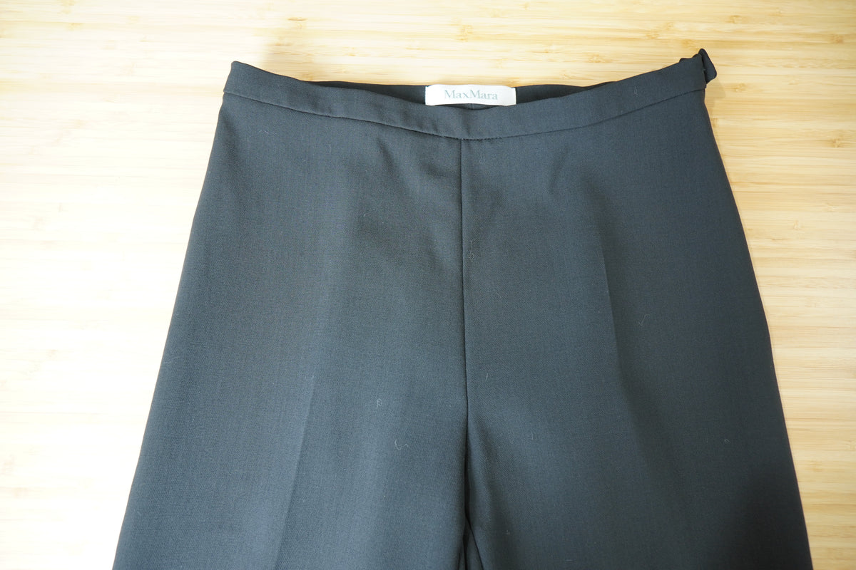 Max Mara – Pantaloni wide-leg din 100% lână virgină