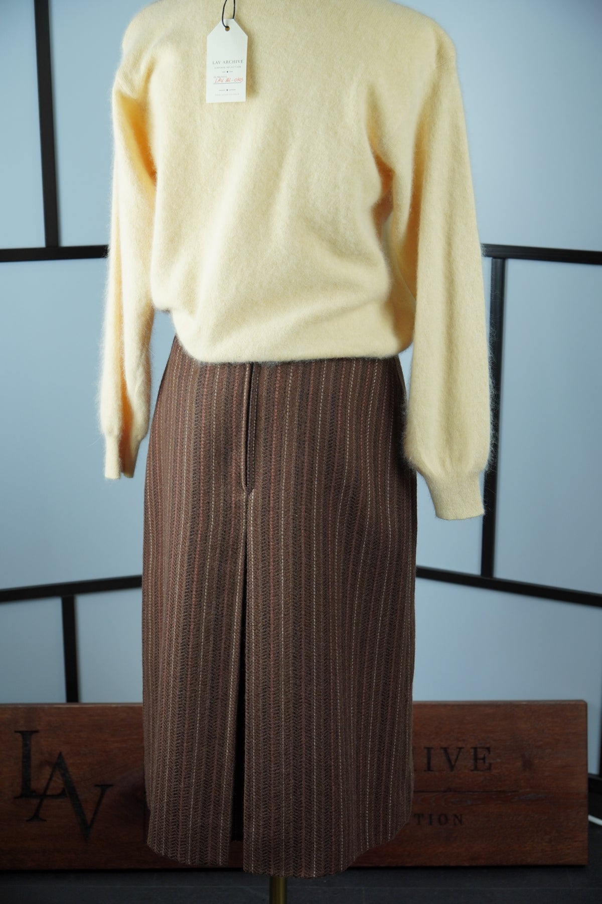 Louis Féraud Vintage – fustă midi din 100% lână virgină