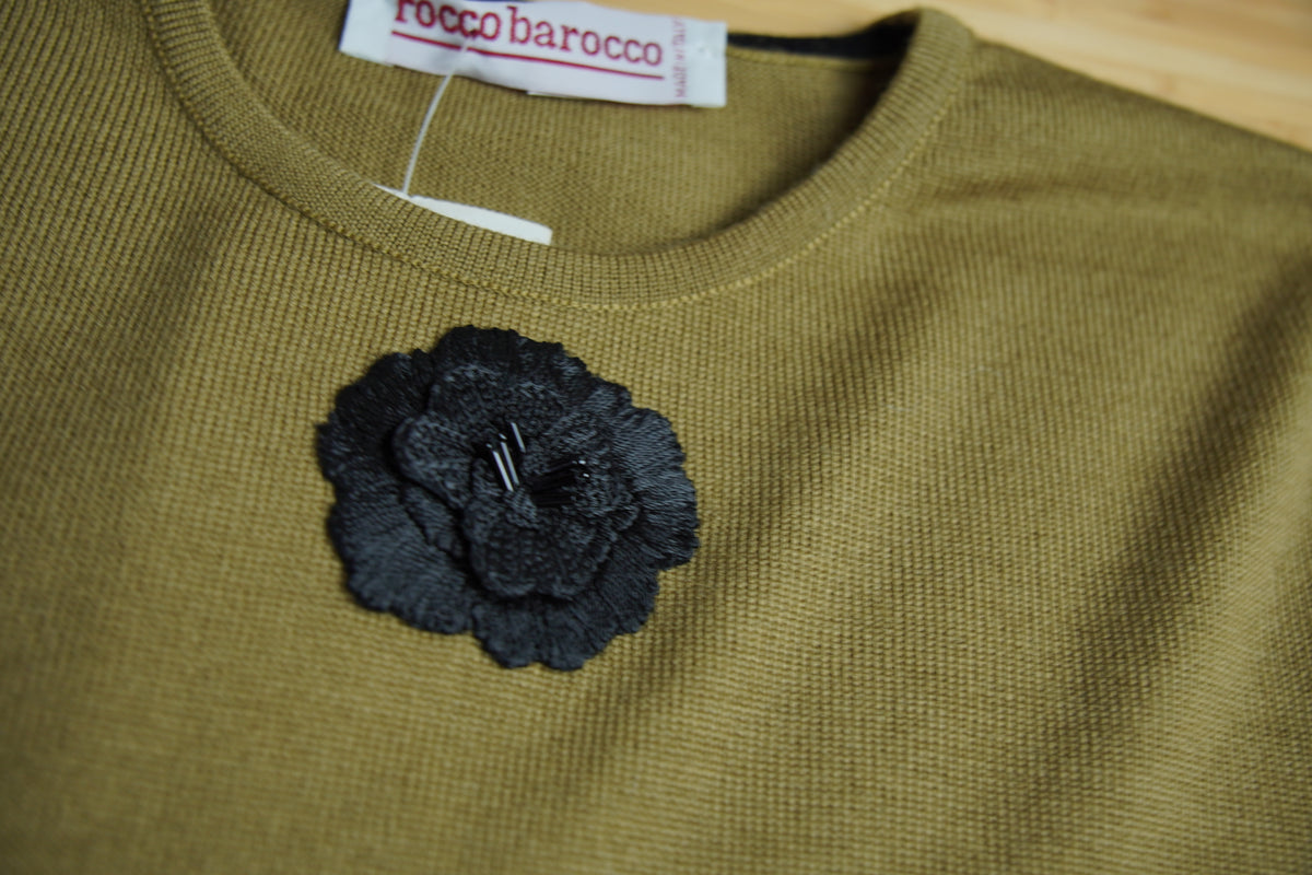 Rocco Barocco — Pulover vintage din lână merinos, NOS