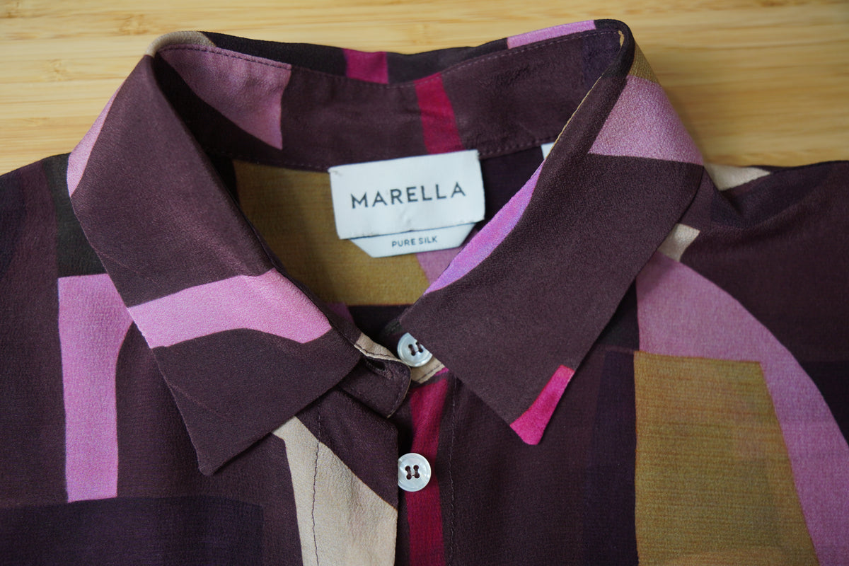 Marella – Cămașă din 100% mătase cu imprimeu abstract