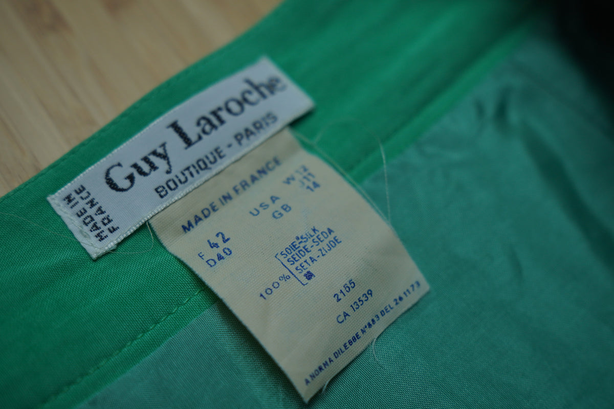 Guy Laroche Boutique Paris – Fustă vintage din 100% mătase Made in France