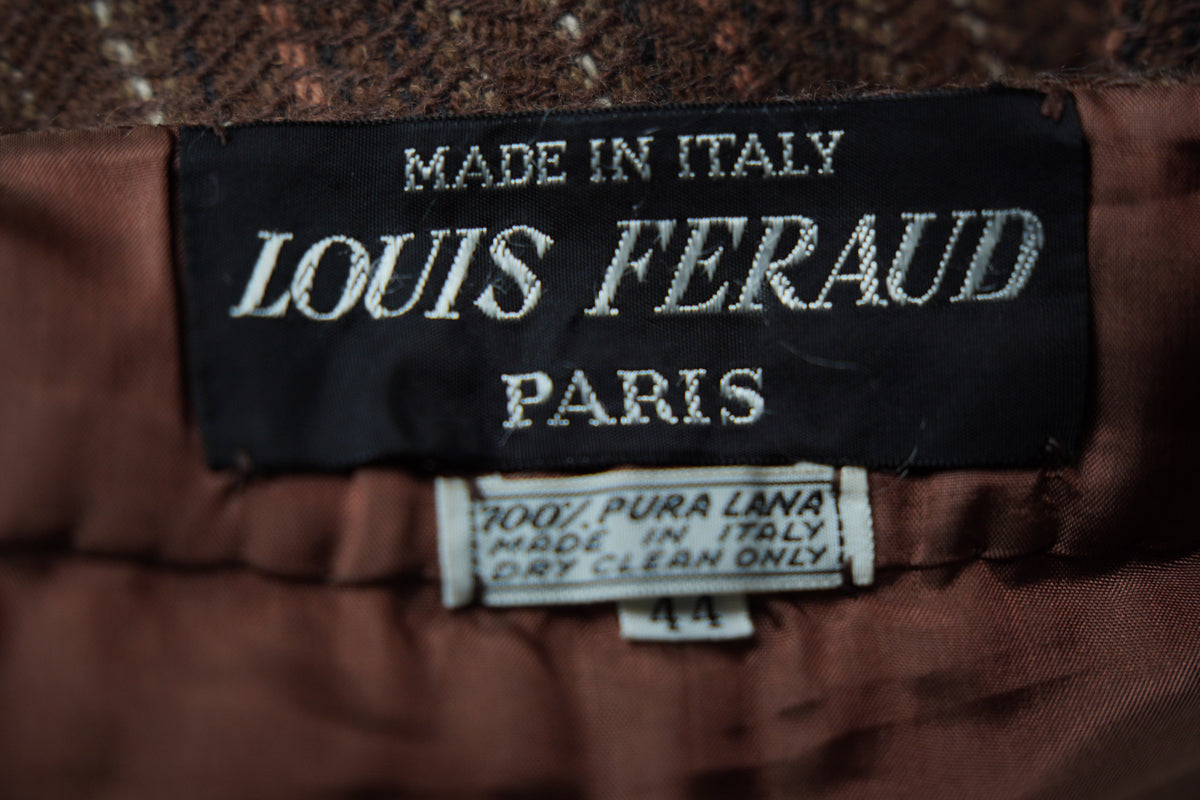 Louis Féraud Vintage – fustă midi din 100% lână virgină
