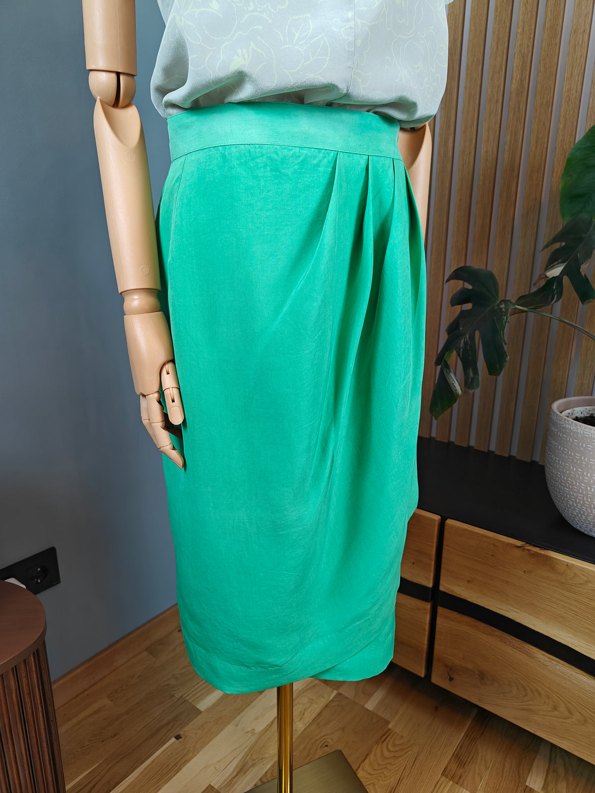 Guy Laroche Boutique Paris – Fustă vintage din 100% mătase Made in France