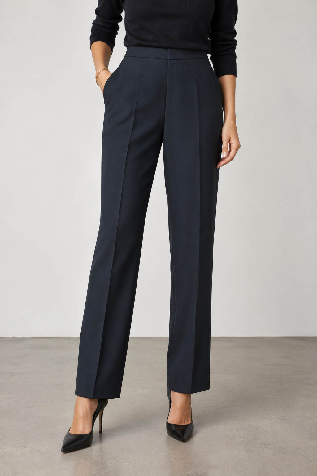 Max Mara – Pantaloni wide-leg din 100% lână virgină