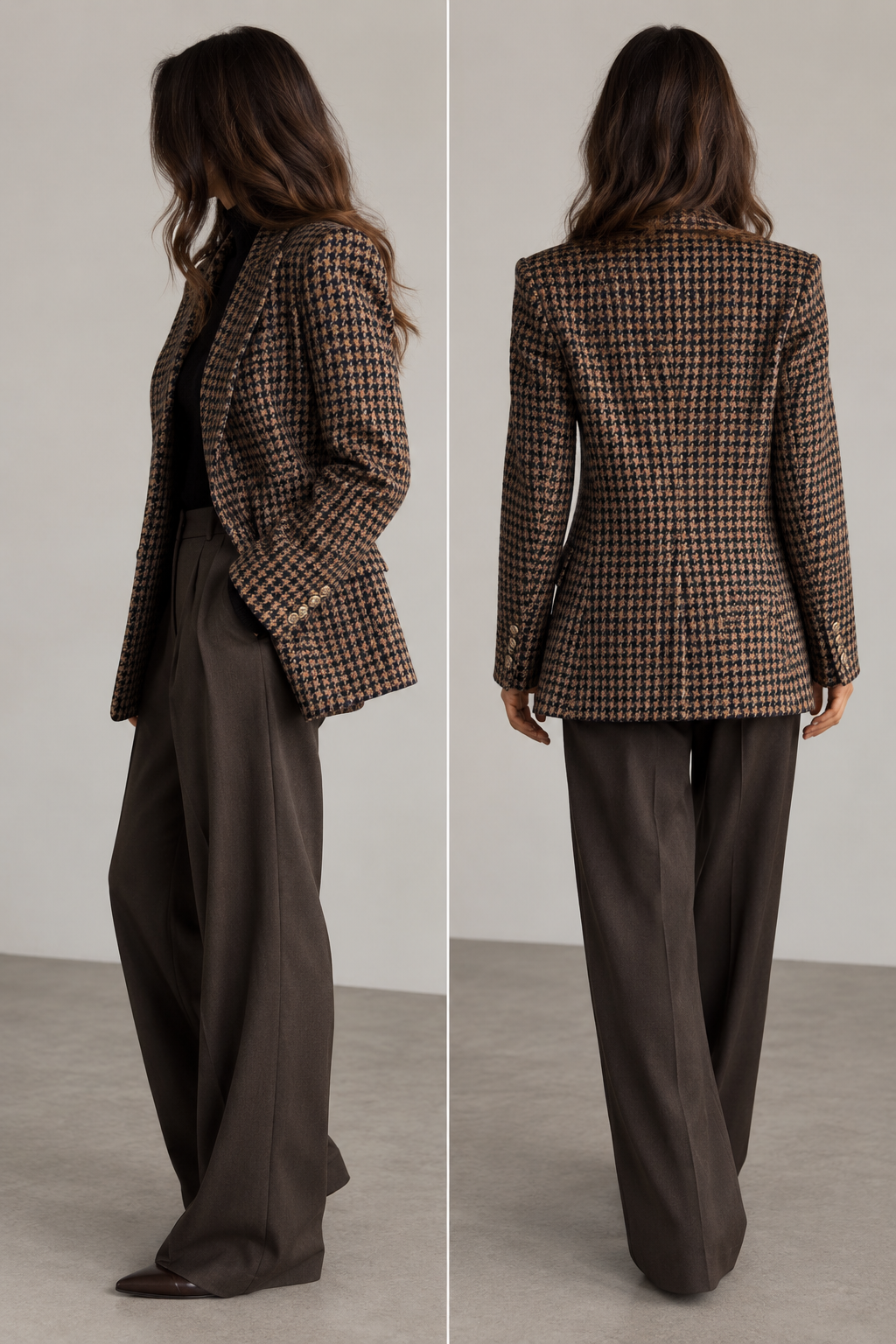 Oliver by Valentino — Vintage Pied-de-Coq Lambswool Blazer