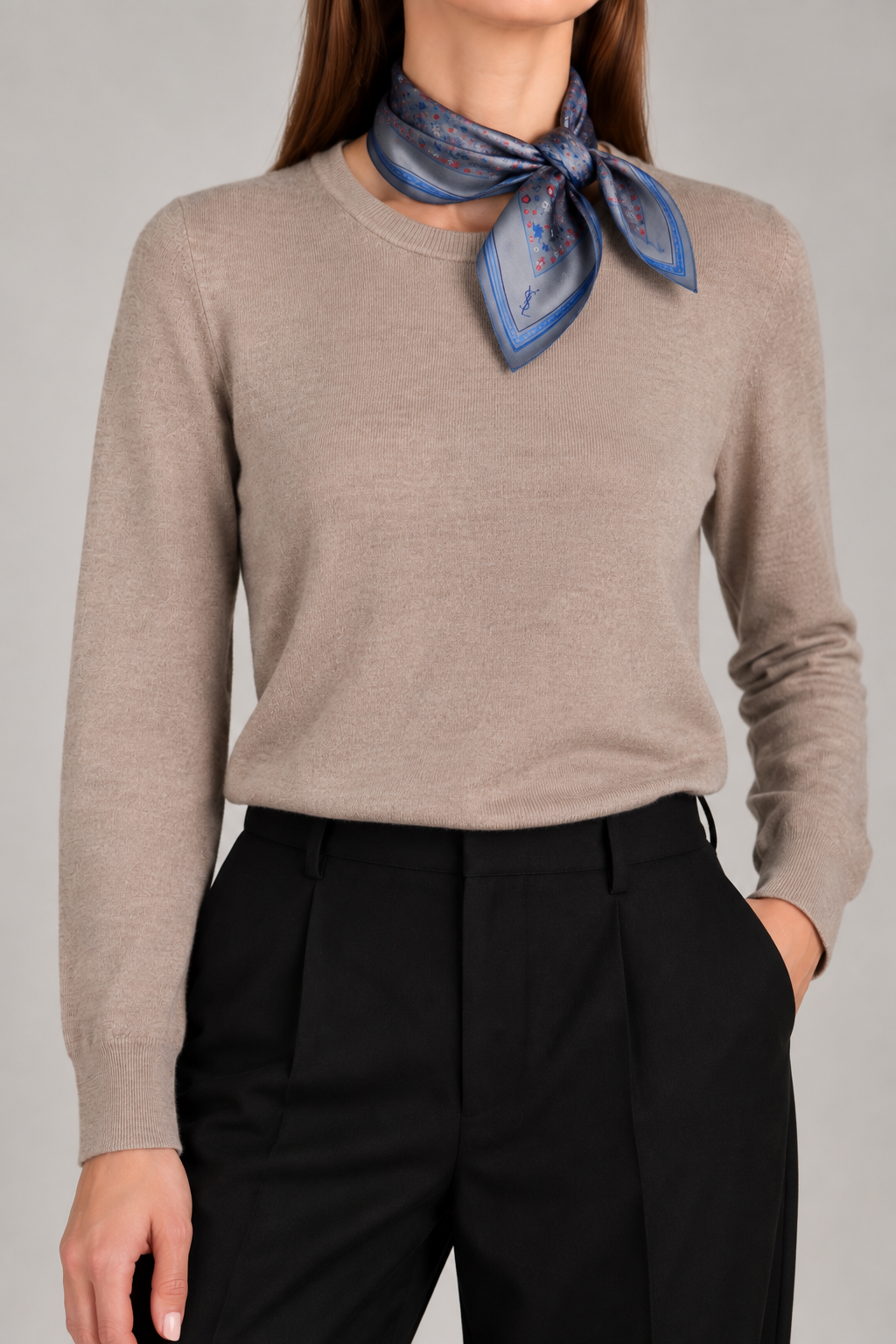 Yves Saint Laurent — Eșarfă vintage din mătase