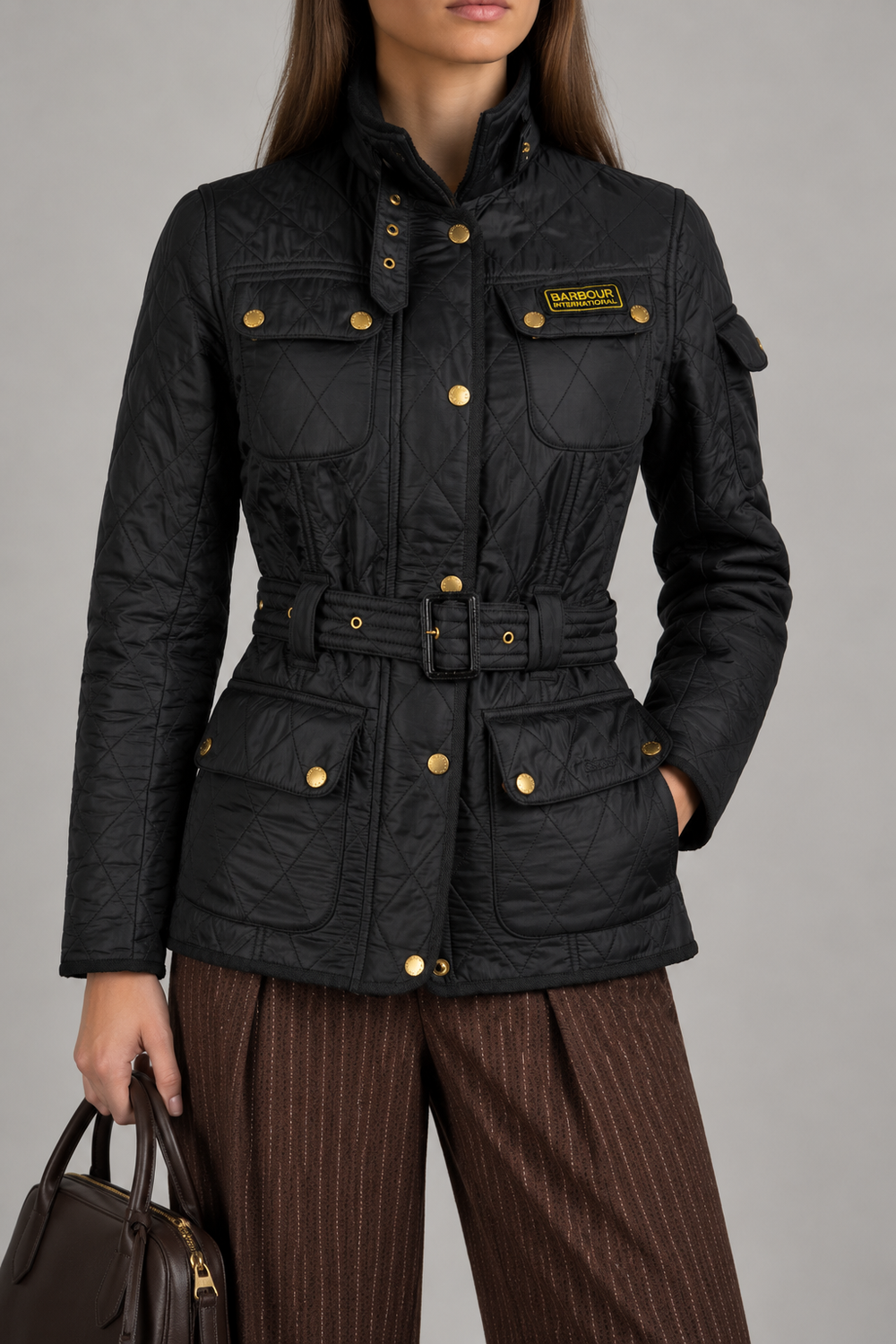 Barbour International — Jachetă matlasată cu centură